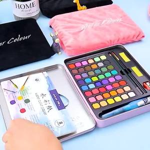 2025 ชุดผงสีน้ำแข็ง 36 สี 48 กล่องเหล็กสำหรับผู้เริ่มต้น 10 ชุดเด็ก DIY วาดด้วยมือ