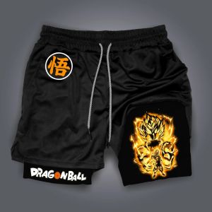 Bandai | Quick Dry and Lightweight Running Shorts Anime Print Gym Shorts Dual-Layer Workout Shorts for Men.