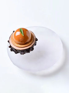 Retro Creative Transparent Glass Plate round Hammered Texture Optical Sensing Dish Display Plate European Style Plain Color