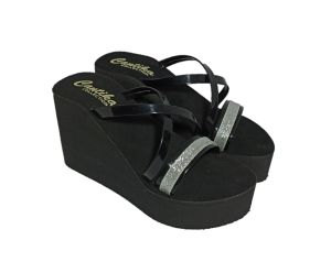 Sandal Wedges Tinggi 11cm Kokop Silang Mutiara Sandal Model Terbaru