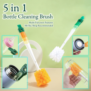 5 in 1 Bottle Cleaning Brush Set Multi-Functional Cleaner Tumbler Brush Nylon Brush Straw Drinking