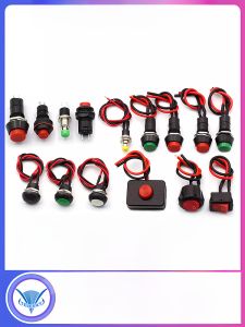 Nút Bấm Nhỏ Tự Khóa Hình Thuyền 12V Nút Bấm Hình Tròn Mini Cho Ô Tô Nút Bấm Điện Tự Phục Hồi Nút Bấm Điện Tự Khóa