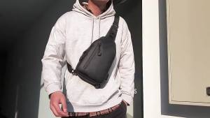 Mens Waterproof Chest Bag Lightweight Shoulder Sling Bag Travel Crossbody Bag Adjustable Strap Casual Outdoor Pack