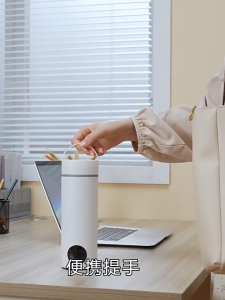 Fast Boil & Keep Warm Mini Kettle for Outdoor Office Trip Portable All-in-One Power Bank Intelligent Heating Stainless Steel 烧水杯