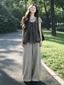 SUSIEYUAN | Floral Halter Top Wide Leg Pants Women Summer Fashion Set