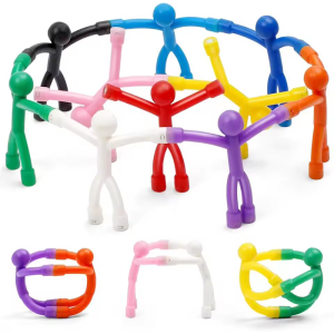 10 ชิ้นที่มีสีสันตู้เย็นแม่เหล็กน่ารัก Mini Man ยืดหยุ่นสติกเกอร์แม่เหล็กแม่เหล็กคนสําหรับตู้เย็น DIY Hook Home Office Decor