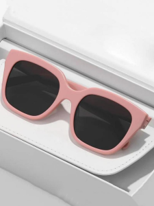 Dopamine Pink Womens Fashionable Street Style UV Protection Large Frame Retro Sunglasses Slimming Sun Glasses for Square Faces