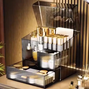 Box Make Up Aesthetic Wanita Kekinian / Box Storage Skincare Kotak Kosmetik Anti Debu CF K175