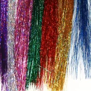2packs/12packs Holographic Flat Krystal Tinsel Flashabou Tinsel Fly Tying Material for Streamers Fly Jig Lures Pike Trout Lures