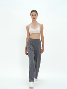 Quần thể thao nữ ống suông AMI Medea cạp cao vải thể thao mịn co giãn 4 chiều tập yoga gym 8878