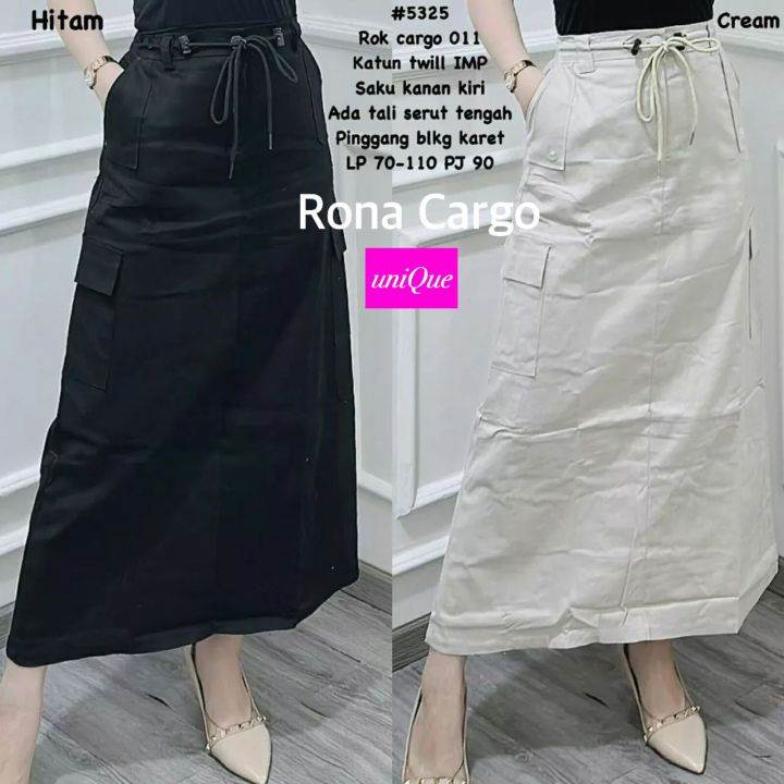 Rona Cargo Skirt by UniQue Rok Cargo Saku kanan kiri kekinian best