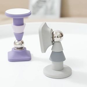 Silicone Magnetic Door Stopper Mute Door Stop Punch-free Door Holder Self-adhesive Anti-collision Door Stopper