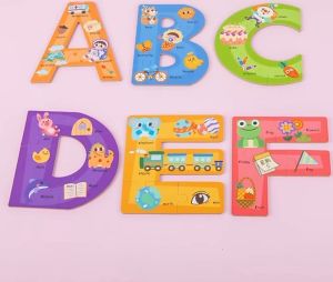 [SG LOCAL] 3 in 1 Educational Learning Jigsaw with Image and Colours for Montessori (Alphabets & Numbers)