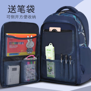Childrens Large Capacity Backpack School Bag Spine Protection Ultra Light Double Shoulder Strap Boys Bookbag Water Resistant