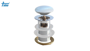Talea Bathroom Basin Pop-Up Drain Brass Chrome Large Head Stopper Overflow 67.3mm (XJ419C001)