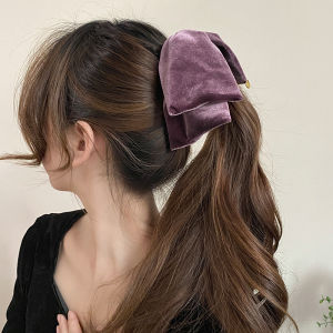 กิ๊บติดผมทรงหางม้าสูงผ้ากำมะหยี่ฤดูใบไม้ร่วงและฤดูหนาวสำหรับเด็กผู้หญิง กิ๊บติดผมทรงปลาฉลาม กิ๊บติดผมแบบหมุนเวียน