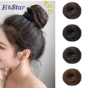 H & STAR Tổng Hợp Lộn Xộn Bun Phần Lông Thẳng Chignon Nối Dài Mini Cao Su Tặng Tóc Giả Phụ Kiện Cho Tóc Trắng