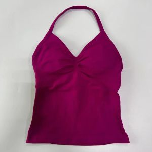 25 Yoga Neck Length Vest Top Summer Gym Halter Shirt Womens Scratch Bra Comfortable Yoga Vest Workout Clothing Top Sports Vest