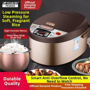 Peskoe | Non-Stick Multi-Function Smart Appointment Quick Cooking Rice Cooker 5L