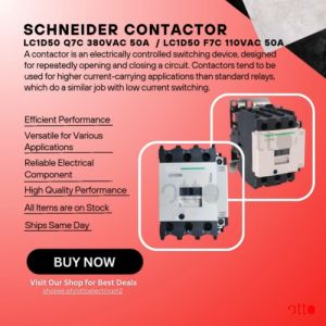 Schneider Contactor - LC1D50 Q7C 380VAC 50A / LC1D50 F7C 110VAC 50A