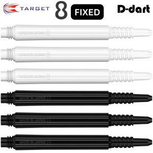 TARGET 8 SHAFTS DARTS FLIGHT - Black/White/Clear Regular Fixed Shaft Dart Flights 3Pcs/Pack