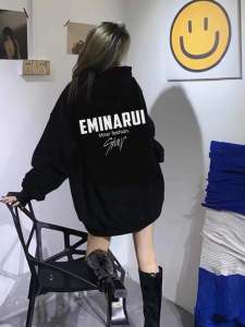 Áo Nỉ Trùm Đầu Màu Đen Dày Dặn Cho Nữ Mùa Thu Đông Cổ Điển Mỹ Rộng Rãi Oversize Phong Cách Lười Biếng Thời Trang Áo Khoác Ngoài