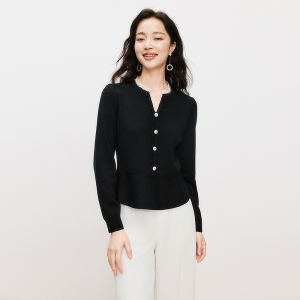 Koradior | Fine Wool Elegant V-Neck Sweater Top
