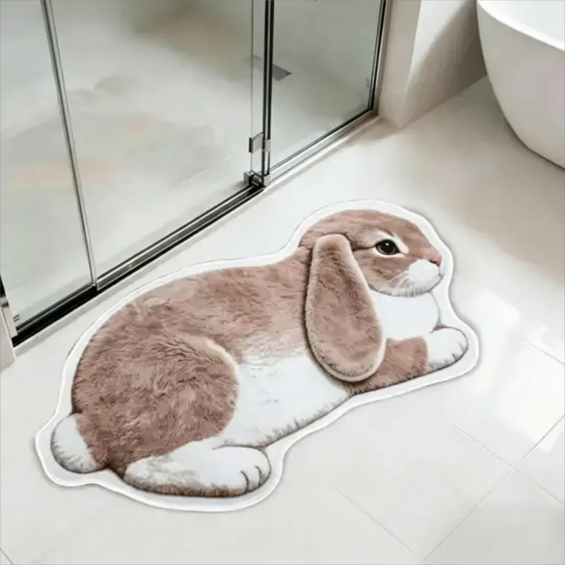 VIKAMA Kawaï Animal Alien Rug Soft Flannel Entryway Door Mat Anti