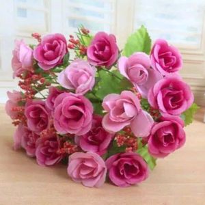 AF10 Bunga Mawar Mini Kecil Artifisial Tanaman Hias Plastik Rose Flower