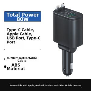 Huayu | Car Charger Fast Charging 5 in 1 Retractable Wire