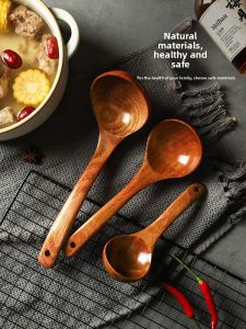 SHELI | Large Long-handle Wooden Soup Spoon
