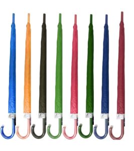 Payung Panjang Standar Warna Lapis Silver Gagang Otomatis Buka J 041C