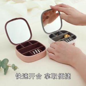 AVINAS Multifunctional Lipstick Earring Ring Jewelry Storage Box With Mirror