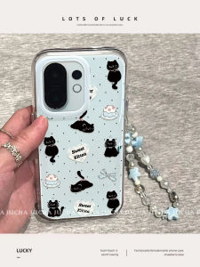 Fashionable Silicone Phone Case for Vivos30 S20pro with Lanyard Womens Large Hole Protective Cover Anti-fall Cartoon Design