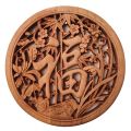 Antique Fortune Sign Carved Solid Camphor Wood Living Room Decorative Plaque. 