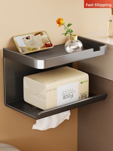 evesigar | No-Drill Wall-Mounted Tissue Holder Multi-Function Shelf