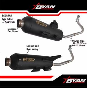 KNALPOT SARTENG SARFULL BAS ADEM beat vario 125/150 Nmax vario PCX160/150  scoopy motorcycle