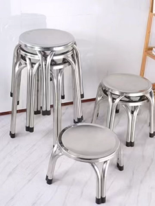 เก้าอี้สแตนเลส 4 ขาคู่ มียางรองกันลื่น สแตนเลสเกรด 201 มีให้เลือก 3 ขนาด (ไม่เกิน 5 ตัวต่อออเดอร์)