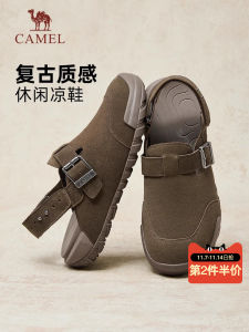 Camel Mens Sandals 2025 Summer New Style Comfortable Breathable Retro Heightening Big Head Loose Feeling Casual Thong Shoes