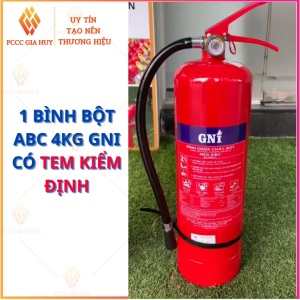 Bình chữa cháy bột ABC 4kg GNI có kiểm định.