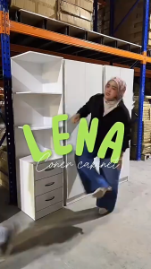 F&F : Lena Seating Corner Cabinet Corner Cabinet Triangle Cabinet / almari baju / wardrobe