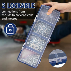 Multi-Compartment Organizer Box For Screws & Small Parts - Durable Plastic Hardware And Jewelry Storage Case