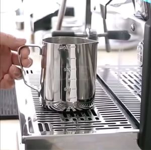 Coffee Milk Frothing Pitcher Stainless Steel Stamped Measurement Steaming Jug Barista Latte Art Frother Cup