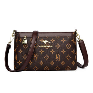 Vintage Leather Crossbody Bag Womens Shoulder Bag Soft Cowhide Small Square Bag Fashionable Casual Handbag for Middle-Aged Women