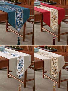 New Chinese Style Table Flag Zen Tea Table Mat Luxury High End Cloth Art Long Rectangle Television Cabinet Coffee Table Pad