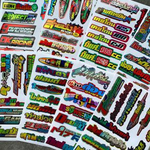Thái Lan Loạt Thiết Lập Phản Quang nhãn dán chống thấm nước Xe Đạp Dải Decal cốp xe máy Cơ Thể Mũ Bảo Hiểm Bumper Nhà Tài Trợ Laser Đề can trang trí phụ kiện xe máy