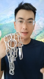 Dây xích dắt thú cưng Số 6 - Dài 1.4 mét (>25kg) mắt xích (40x20mm) Ø4 mm - Thép mạ sáng bóng chắc chắn và bền bỉ.