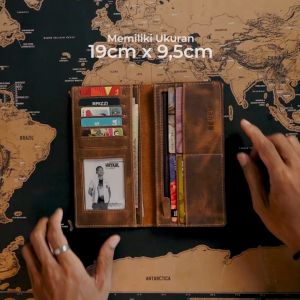 Dompet Panjang ATM dan Uang - 100% Full Kulit Luar Dalam Keren Kali