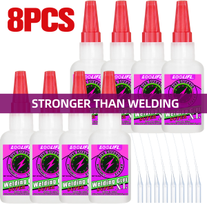 Loolifl 1-8Pcs 50g Welding High Strength Oily Glue - Universal Superglue Mighty Instant Glue for Resin Ceramic Metal Glass
