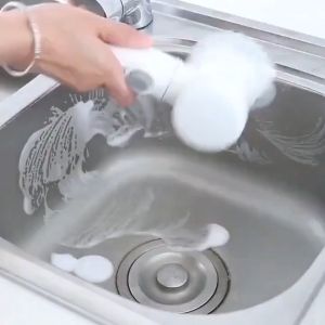 Electric Cleaning Brush 5 in 1 Portable Handheld Bathroom Sink Wash Brush USB Rechargeable Wireless Cleaner Tool